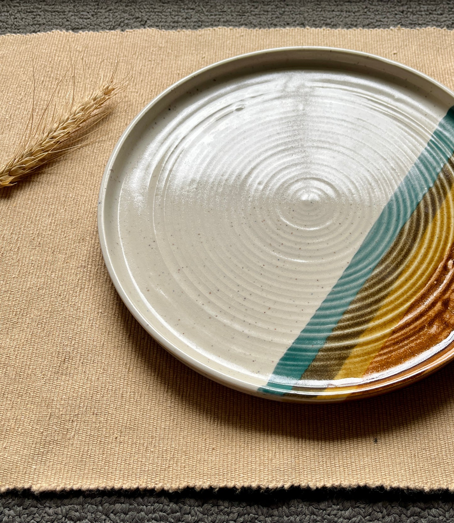 Rustic Waves Ceramic Plate