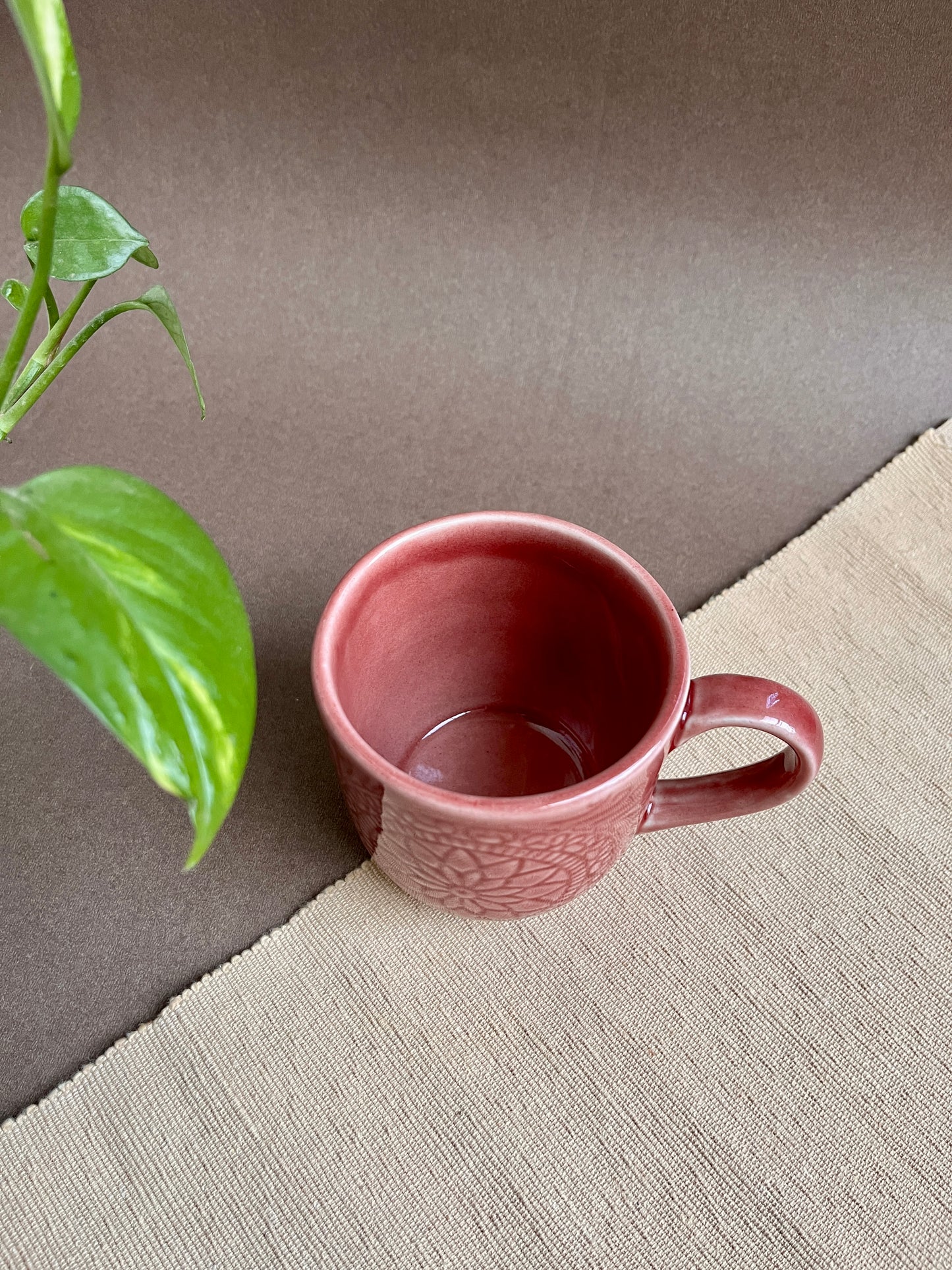 Crimson Blossom Ceramic Mug