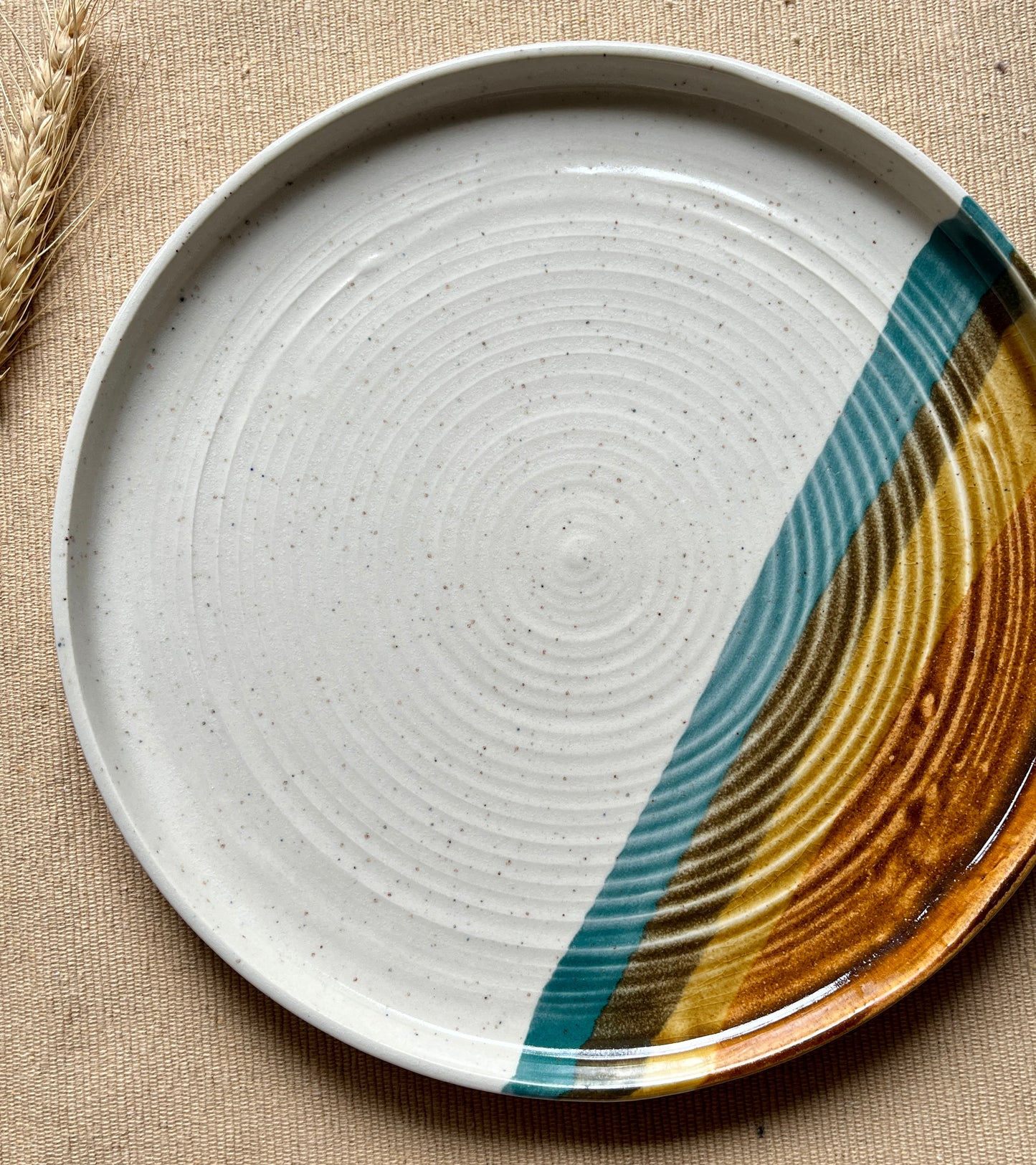 Rustic Waves Ceramic Plate