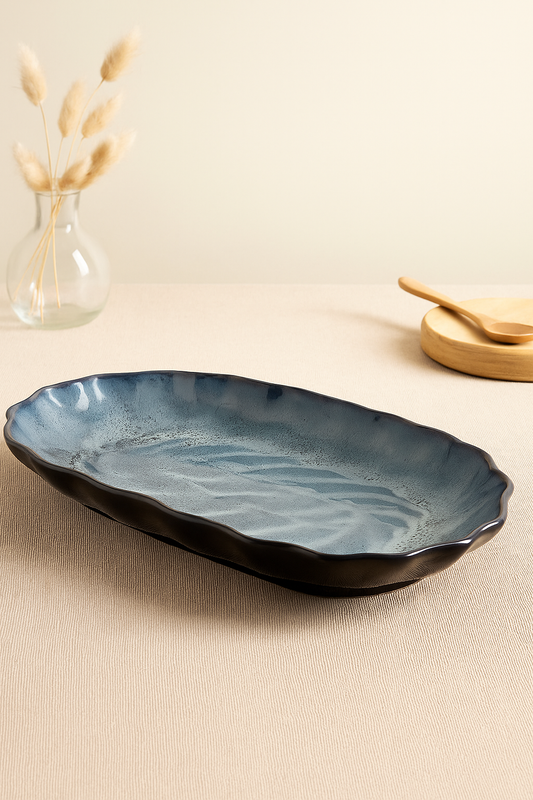Artisan Wave Ceramic Serving Platter