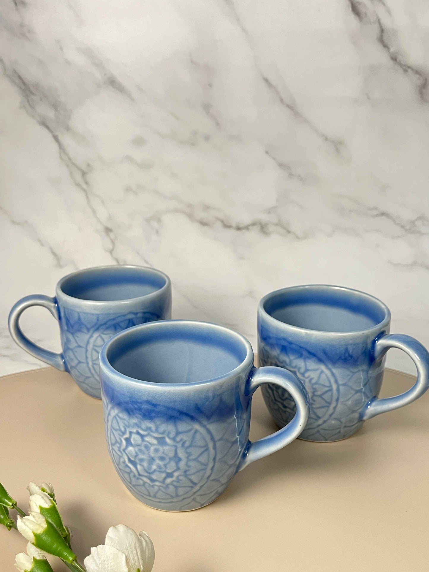 Serenity Bloom Mug - Elegant Ceramic Mug for a Tranquil Sip - Tasty Laddle