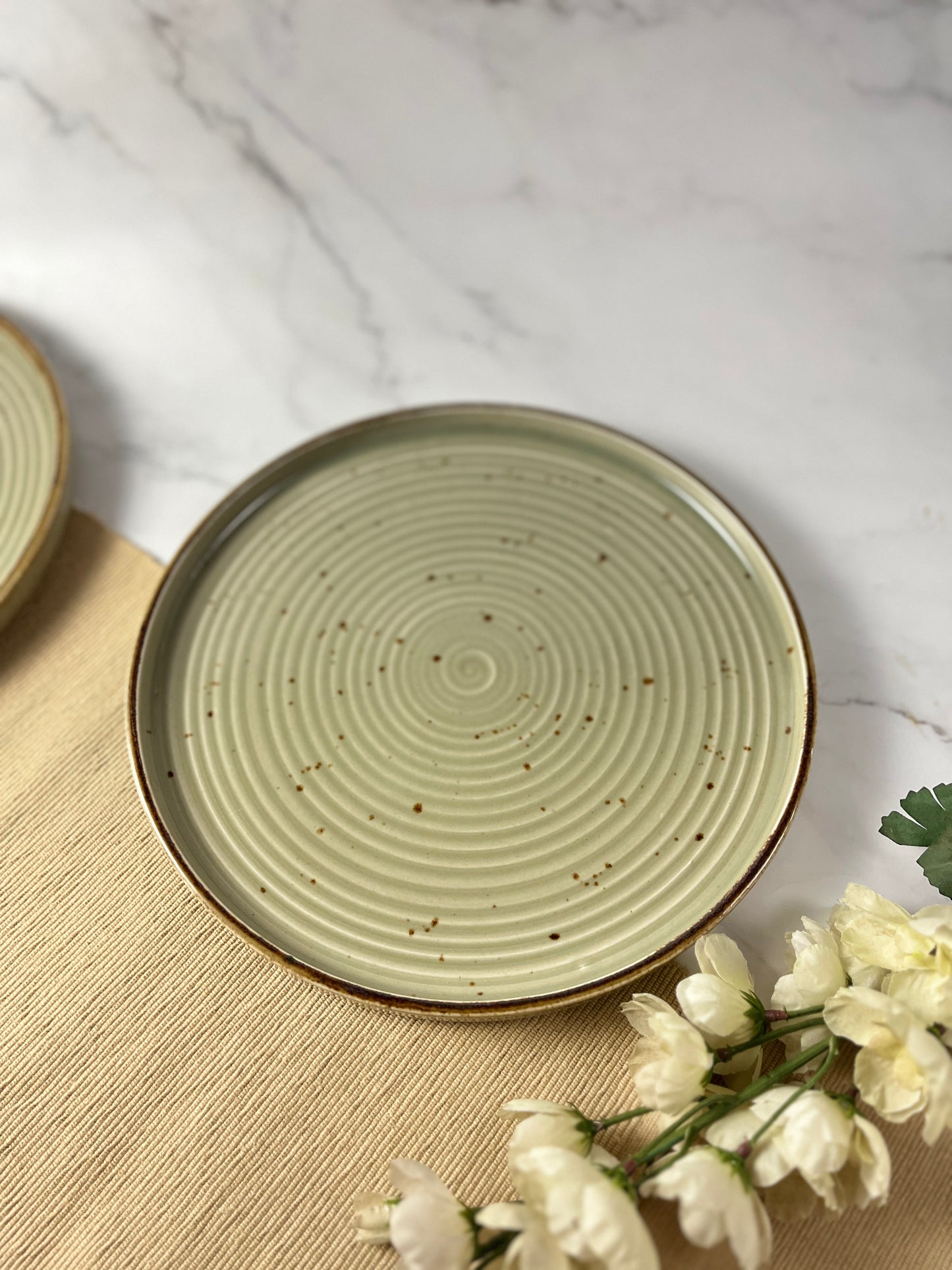 Sage Spiral Ceramic Plate