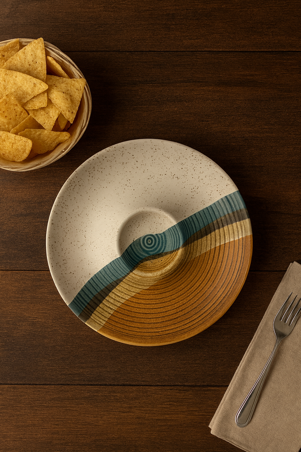 Sierra Wave Nacho & Dip Plate