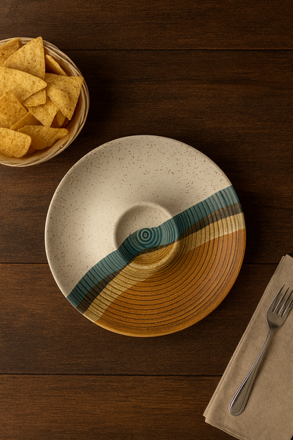 Sierra Wave Nacho & Dip Plate