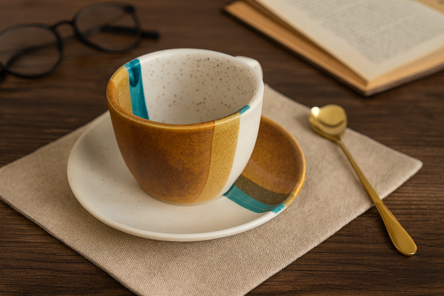 Coastal Harmony Ceramic Tea Cup Set
