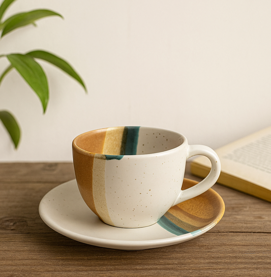 Coastal Harmony Ceramic Tea Cup Set