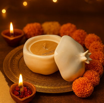 Ceramic Pomegranate Candle