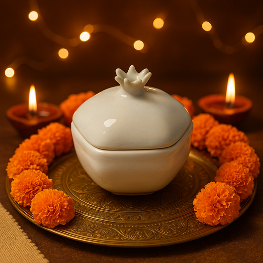 Ceramic Pomegranate Candle