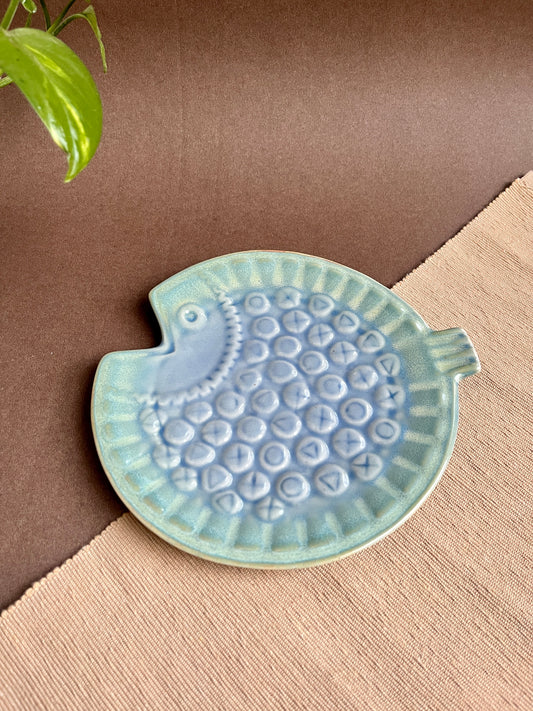Emerald Fin Ceramic Serving Dish