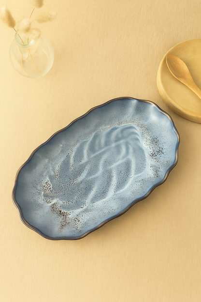 Artisan Wave Ceramic Serving Platter