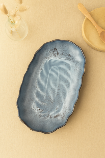 Artisan Wave Ceramic Serving Platter