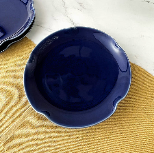 Cobalt Ripple Ceramic Plate